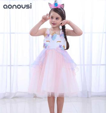 Unicorn Baby Girl Party Dresses/Children's Evening Dresses Unicorn Birthday Party Dresses