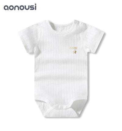 Short-sleeved crawling sets of 0-3 years old with thin single-sided jacquard baby's dress clothes butt-padded suit in summer of 2019