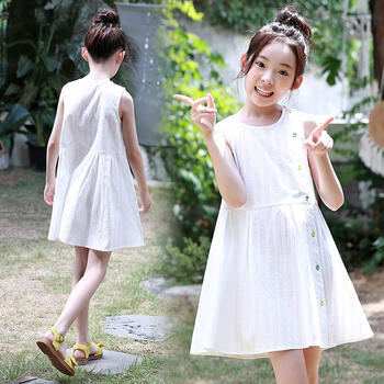 Summer Sleeveless Dresses 2019 girl dresses clothes 6 to 14 years wholesale children's boutique clothing