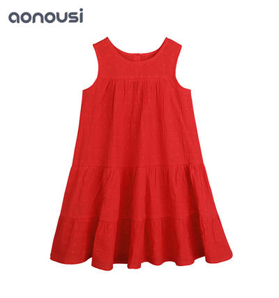 Summer Red Skirt Children's Fashion Cotton Skirt Children's Newest Design Skirt Wholesale little girls
