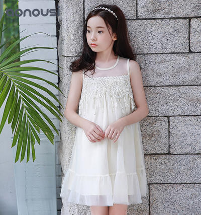 kids clothing Best-Selling Girl Apricot Summer Sleeveless Princess Skirt For Kid