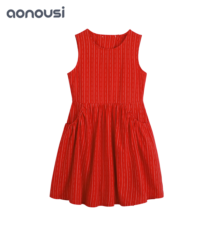 Children Comfortable Red Princess Dress Girl cloth Soft Cotton Dress