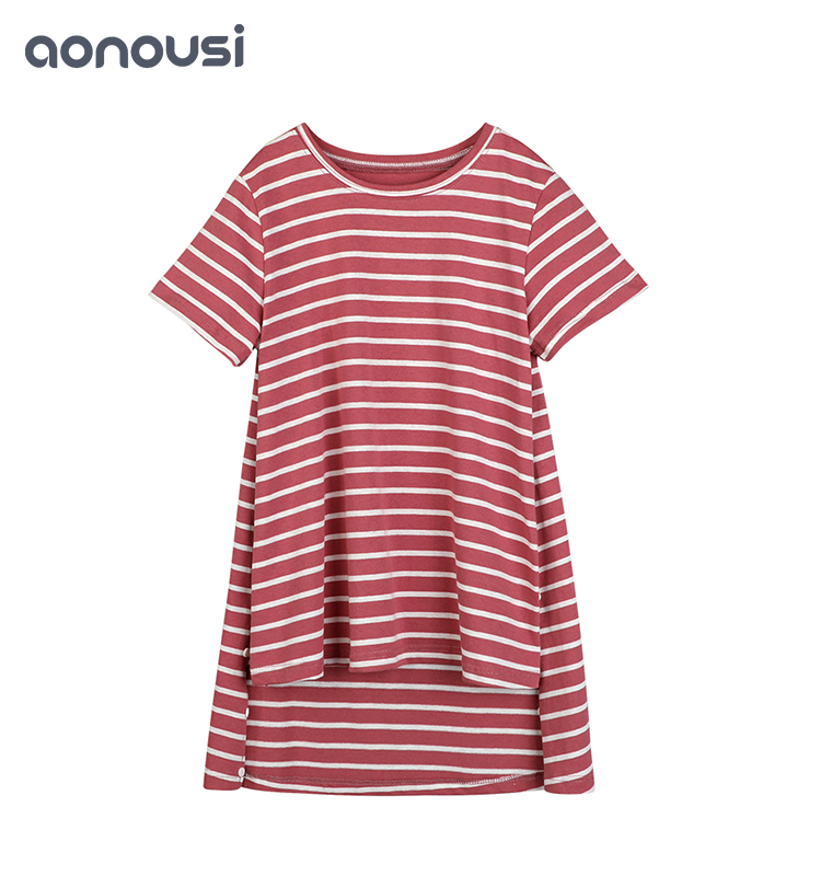 girls clothing wholesale  kids t shirts Popular Fashionable Cotton Leisure Style Girls Pink Stripes T-Shirt childrens cotton t shirts