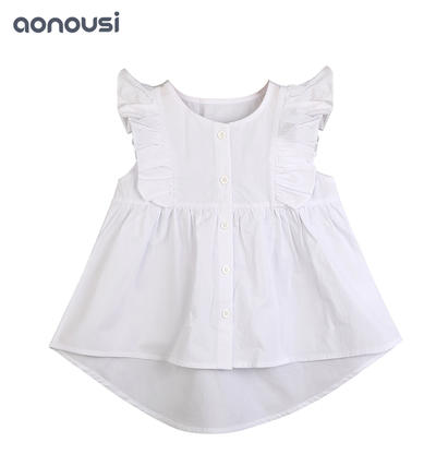 Little Girl Summer T-shirt White Cotton Fashion Clothes wholesale children's boutique clothing