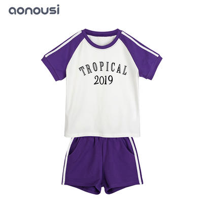 High-quality wholesale girls clothes Simple and comfortable purple suit for children