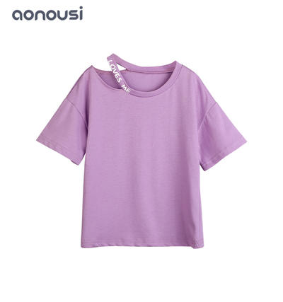 kids clothing purple girls summer t shirt wholesale girls clothing suppliers fashion t shirt cool style