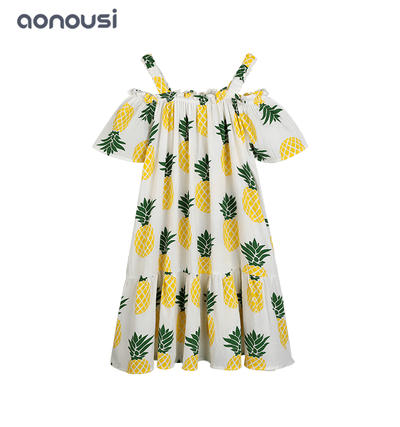 Girls dresses kid dresses wholesale girls summer dresses casual dress pineapple pattern dresses