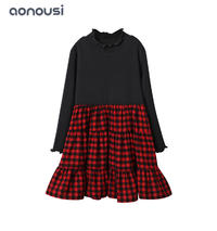 Winter Autumn girls dress wholesale girls fashion skirts red grid skirts for children