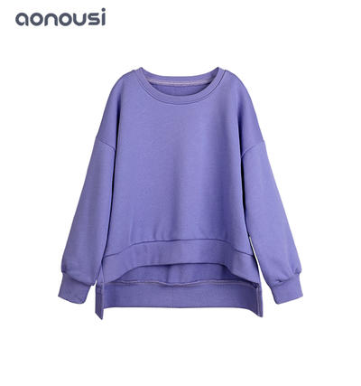 wholesale girls clothes Children Kids Warm Casual Sweatshirts Girls Plain Sweatshirt Jumper Crop Top