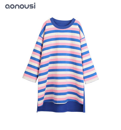 Kids clothing children designer dresses causal t shirt dresses wholesale girls fashion loose striped dress