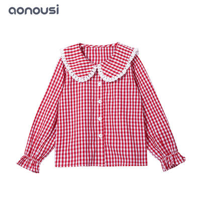 2019 new design t shirt Korean version long sleeves red t shirt girls top  wholesale