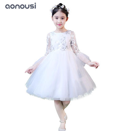 Girls kids evening dresses white lace princess dresses fairy skirt wholesale girls dresses