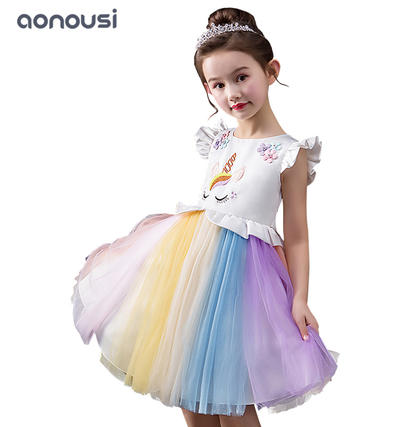 Princess dresses 2019 new style lace colorful bubble evening dresses girls wholesale