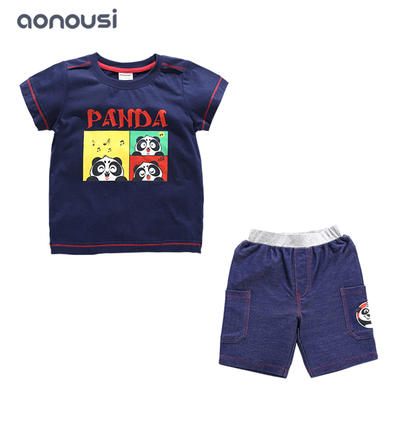 Summer fashion sets wholesale suits for boys short t shirt and shorts two Pieces