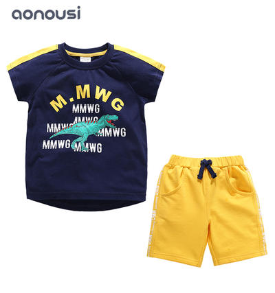 boy Summer suits 2019 new style Korean version middle big children handsome boy fashion clothing wholesale boys clothing