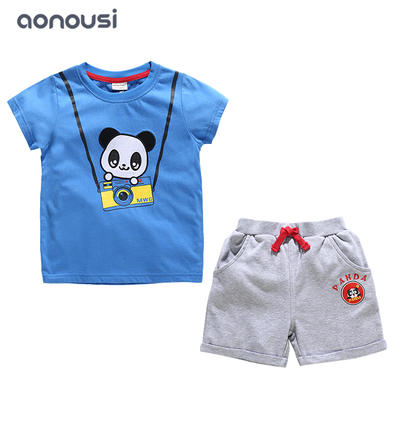 Boys short sleeves sets summer 2019 new design children two pieces causal Korean version suits wholesale boys clothing