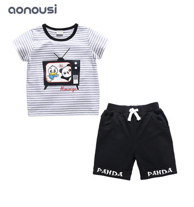 boys clothing suppliers kids causal fashion cartoon printing two pieces