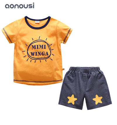 kids clothing boys children short sleeves summer 2019 new style fashion letter printing suits boys wholesale