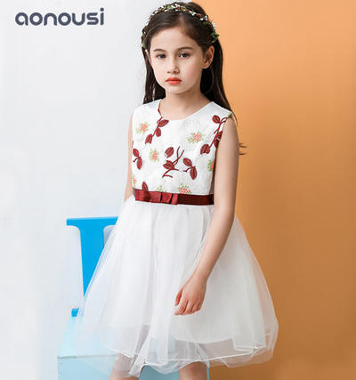 Summer dresses Europe America style girls kids floral dresses wholesale girls clothing suppliers