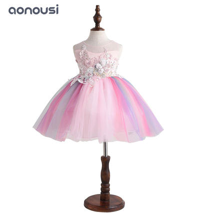 2019 new princess dresses colorful sleeveless pink floral dresses china wholesale girls clothing