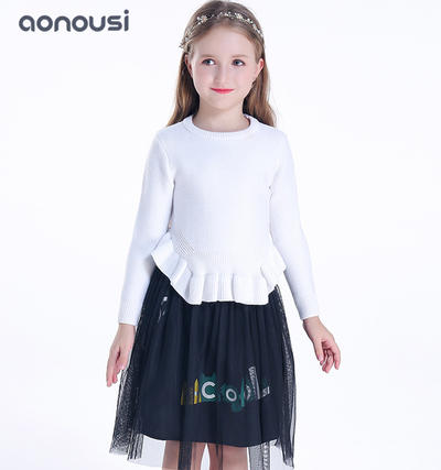 pullover sweater children 2019 new style knitted sweater kids girls top wholesale warm sweater