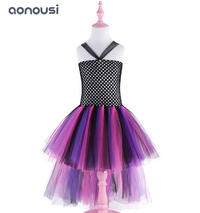 Children dresses Christmas lace purple bubble dresses for girls wholesale girls dresses
