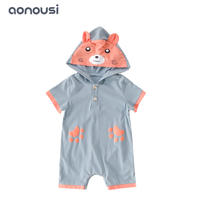 Infant oneseies summer Korean new style hooded clothing boys  girls wholesale clothes