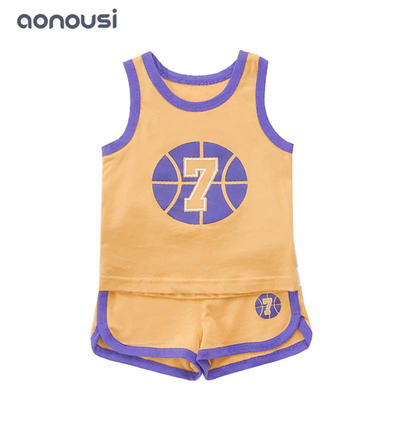 infant clothes summer basketball sport vest 2 pieces baby summer suits boys clothing suppliers