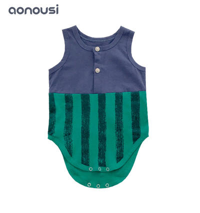 Summer new design clothes baby jumpsuits striped matching clothes bulk boys clothes